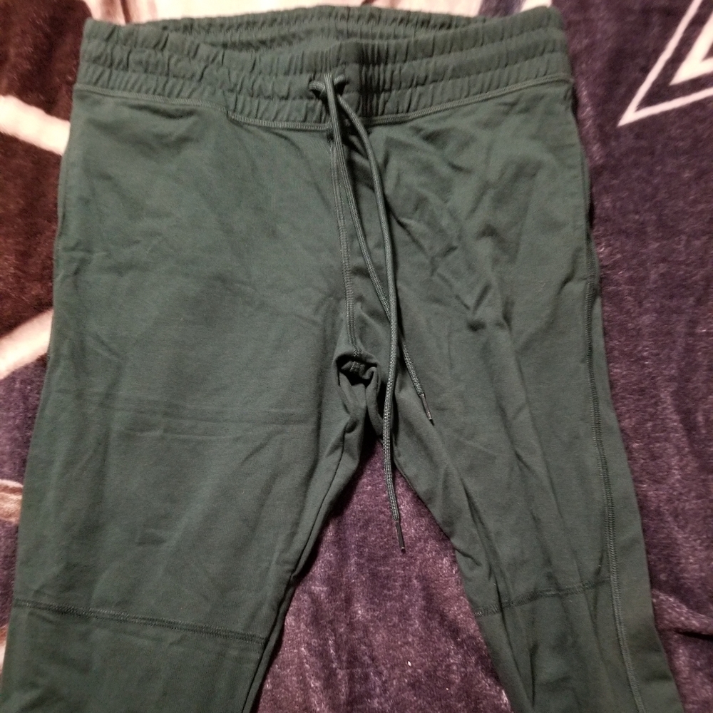 L pink green jogger pants